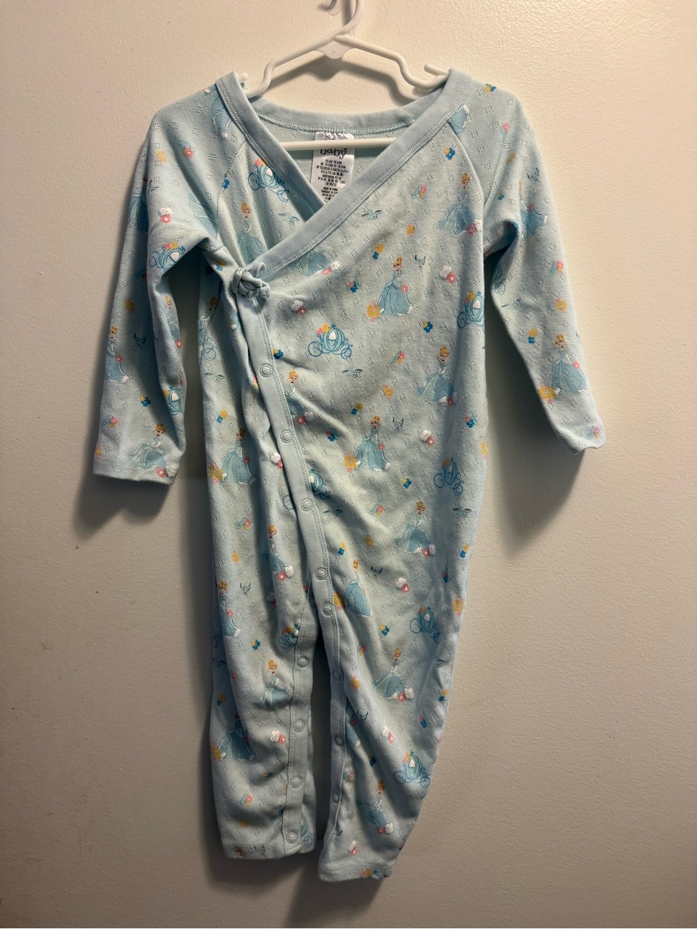 Disney Baby Cinderella Kimono Footie Pajamas 18-24 mo.